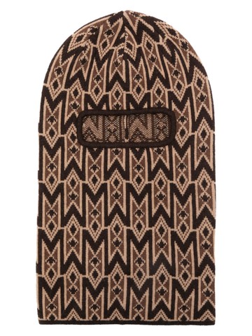 Mackage - monogram-jacquard wool-blend balaclava - women - Wool/Nylon/Acrylic - One Size - Brown