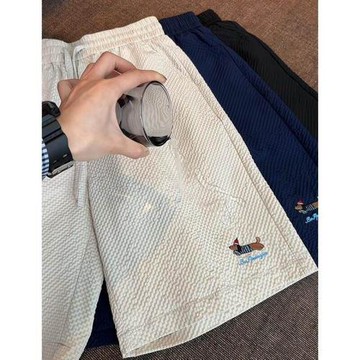 啄木鳥速干短褲女2025新款夏季外穿運動中褲寬松休閑沙灘五分褲潮