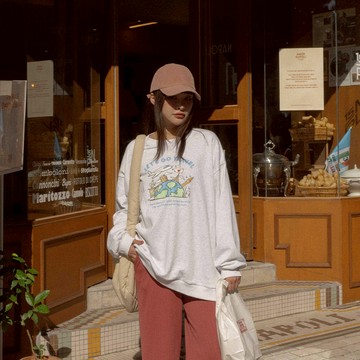 Lets go travel飛機印圖造型衛衣 兩色售