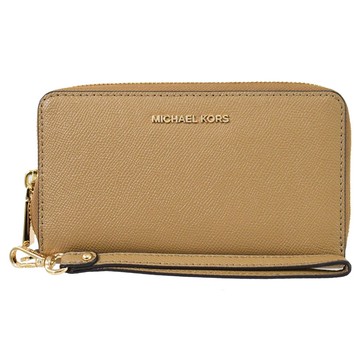 MICHAEL KORS JET SET 防刮荔紋皮革手提式中夾.卡其