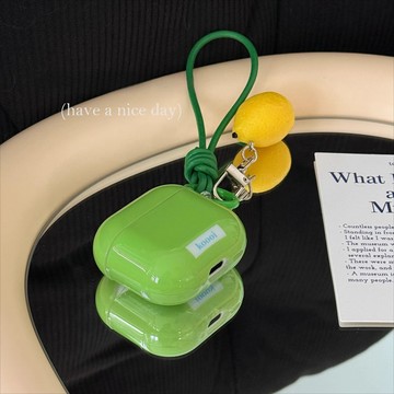 簡約夏日綠色Airpods4代耳機套 適用airpods pro3耳機殼 蘋果藍牙耳機2/3/4代保護套 全系列適用