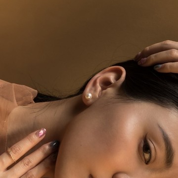 MAISON M So法珍珠耳環 粉橘色 M