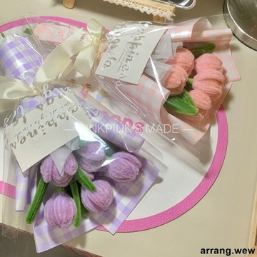 手工花束 ✨✨ 成品扭扭棒花束手工郁金香仿真花永不凋謝花永生花仿真花送女禮物