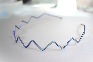 鈦合金髮帶・Gr5・64 鈦合金髮帶長款・藍・霧面