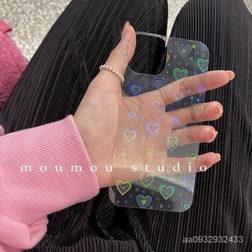 手機背景卡紙 diy手機殼  可diy鐳射愛心卡紙iPhone15promax蘋果14手機殻背卡13卡片12/11xr