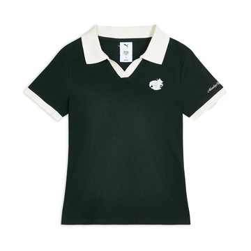 PUMA 短T MONDAY SLEEPING CLUB系列 森林綠 針織 POLO衫 女 63898470