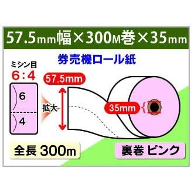 mita KA-Σ2シリーズ(KA-Σ264NNF・KA-Σ264KNF・KA-Σ264VNF) 対応 汎用 券売機用ロール紙 裏巻 ピンク