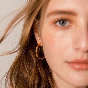 『快速出貨9折』【CReAM】Sara歐美冷淡風鈦鋼圓形中小圓圈美系金色銀色女耳環(束口袋裝 送禮 禮物) #禮物 #浪漫送禮 #生日禮物