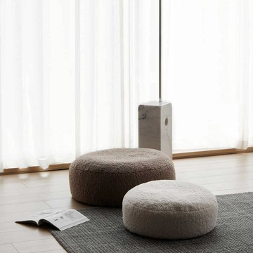 【預購】羊羔坐墩 Lamb Pouf 蒲團冥想墊懶人沙發靠墊 大號 方糕/圓糕 圓糕大號 / 米白色
