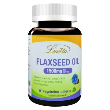 Lovita 亞麻仁油 素食軟膠囊  每份1500毫克  90顆  88.65g  1罐