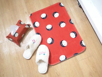 新年必備喜慶可愛紅色吉利地毯波點圖案軟綿綿