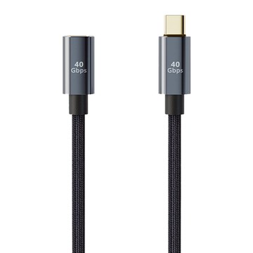 魔宙 USB4 Type-c 雷電3 5A/100W快充 8K 60Hz影音延長線 0.8米  0.8m  1條