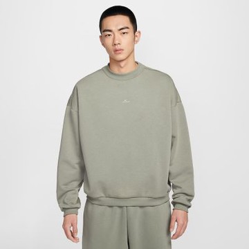 NIKE 長袖上衣 男 大學T 加絨 寬鬆版型 AS M NK TF SI BRSH CREW 灰白 IM5902-059 (3S4842)