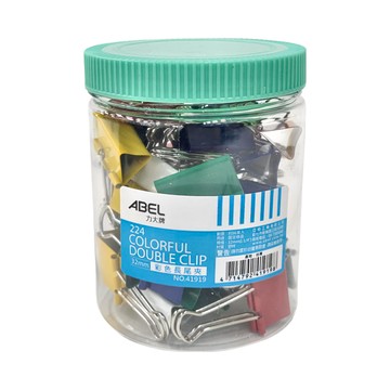 ABEL 力大牌 彩色長尾夾 1-1/4  32mm  36入  1罐