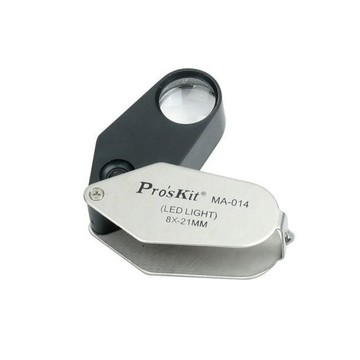 【海夫健康生活館】Pro’sKit 可摺疊 8倍率LED燈手持放大鏡 雙包裝(MA-014)