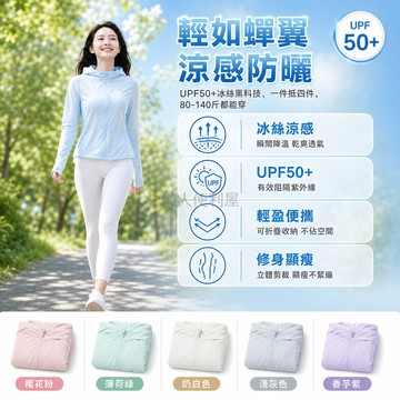 台灣出貨 冰絲防曬衣 原紗UPF50+連體帽 指套設計 輕薄透氣 通勤騎行徒步 可折疊收納 女性戶外防護 涼感速乾