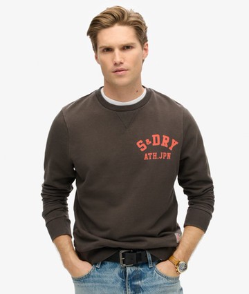 Superdry Men's Athletic Printed Sweatshirt Black Size: M