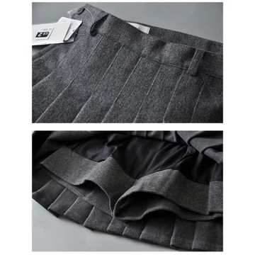 現貨TB百褶裙短裙秋冬女2026新款加厚羊毛呢子高腰百搭A字半身裙