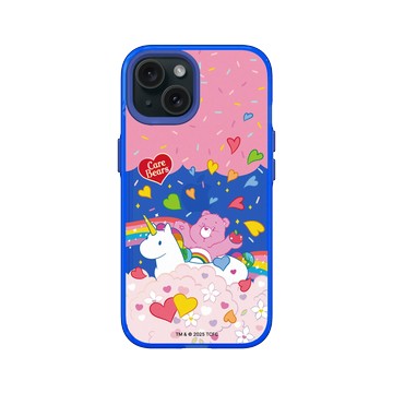 iPhone 15 Clear 激光藍 - Care Bears - 熊與獨角獸