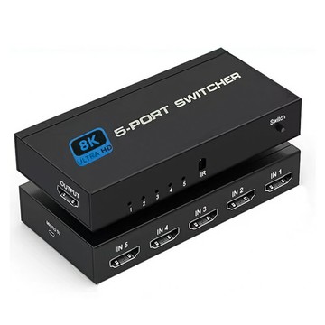 【易控王】5x1 五進一出HDMI切換器 8K@60Hz 4K@120Hz IR紅外遠端遙控 (40-221-02)
