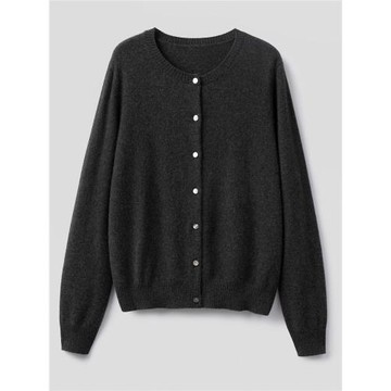 軟糯100%山羊絨衫女baby小山羊針織開衫百搭秋冬圓領外套時尚毛衣