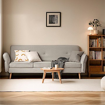 源氏木語多功能實木沙發床 S0407 亞麻灰 (H014371070)