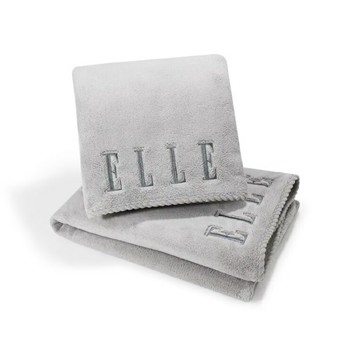 ELLE法式時尚無棉絮超吸水抗菌浴巾-霧岩灰