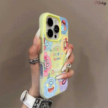 優殼✨怪物多巴胺ins風適用蘋果15promax手機殼14果凍磁吸16/13保護殼12