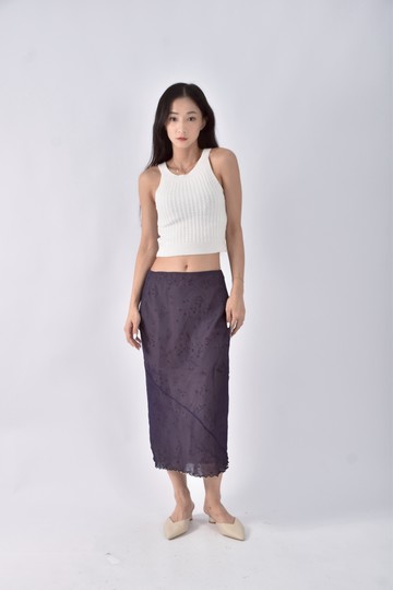 (M) isabelle wen修身紫色長裙