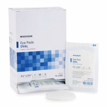 Eye Pad McKesson Cotton Filler / Spun Blown Polypropylene NonWoven Outer Layer 21/8 X 25/8 Inch St 50 Count by McKesson