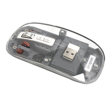 Songwin 透明超薄可磁吸無線三模滑鼠CY-M133 灰 藍芽滑鼠 充電滑鼠 無線 磁吸滑鼠 透明滑鼠 透視滑鼠_廠商直送