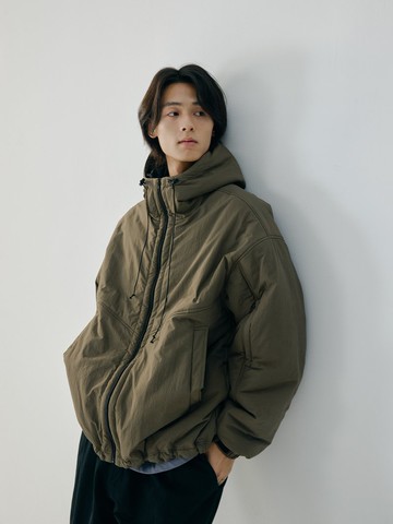 日系復古 / 加厚短款連帽棉衣