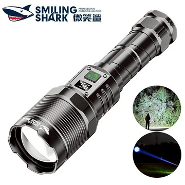 微笑鯊正品 SD5392 LED強光手電筒 M60 6000LM 千米遠射 5檔調焦 26650 Type-C充電 防水