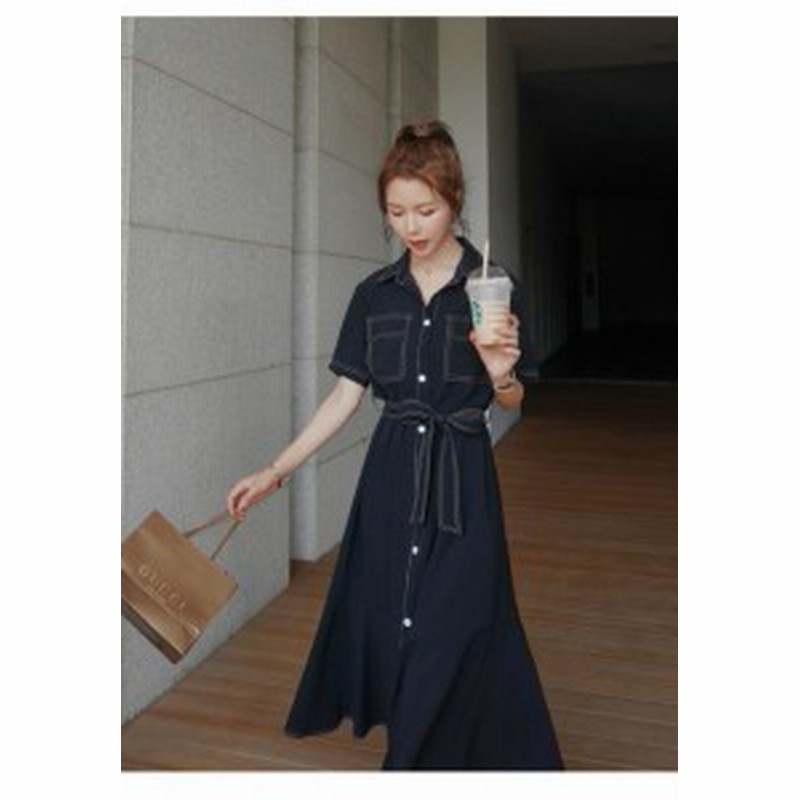 ロングワンピース マキシワンピース レディース シャツワンピポケット ボタン ベルトフレアaライン 前開き半袖お出かけ オシャレ 30代40 通販 Lineポイント最大1 0 Get Lineショッピング