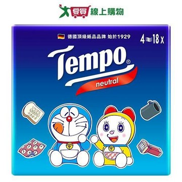Tempo 4層無香紙手帕7抽x18包【愛買】