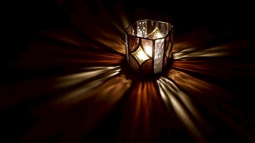 霓光盒/玻璃燭台/器皿/擺飾/鑲嵌玻璃/粉紫