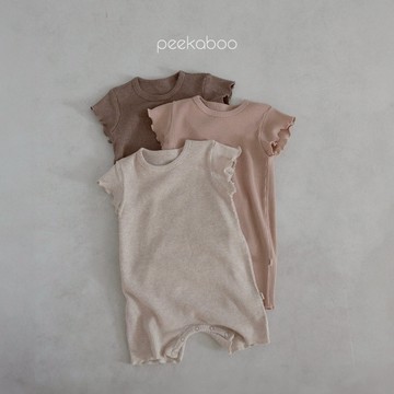 peekaboo 華夫格捲邊寶寶連身衣【現貨+預購】寶寶衣服 包屁衣 嬰兒衣服 韓國童裝 女童 男童