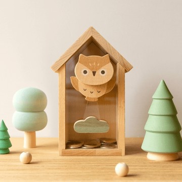 【Simple Zone】遊木時光 woodtime跳舞貓頭鷹-存錢筒