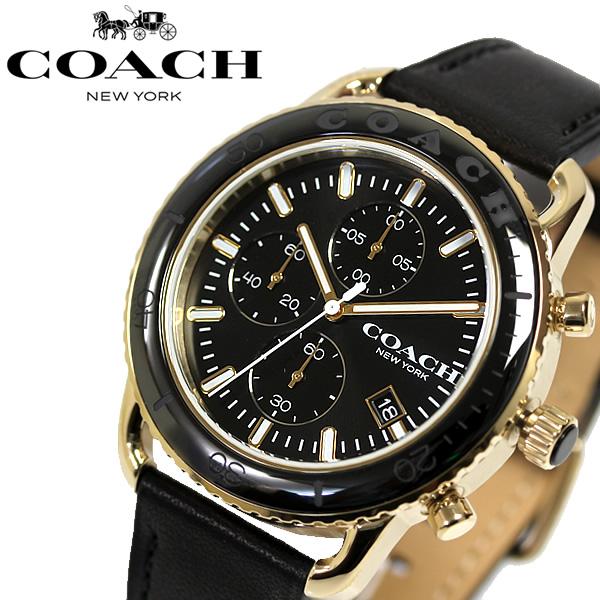 COACH コーチ 腕時計 メンズ クロノグラフ 革ベルト レザー 44mm ブランド ウォッチ 男性用 クオーツ ゴールド ブラック ギフト  プレゼント 14602611 | LINEショッピング