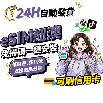 【Umi】紐澳eSIM | 高速上網 24H自動發貨1秒取件 兩地通用上網卡 紐澳上網卡 紐西蘭網卡 esim紐澳