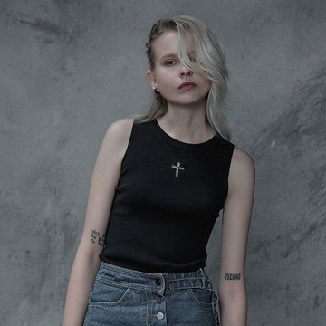 龐克十字架針織冰絲背心