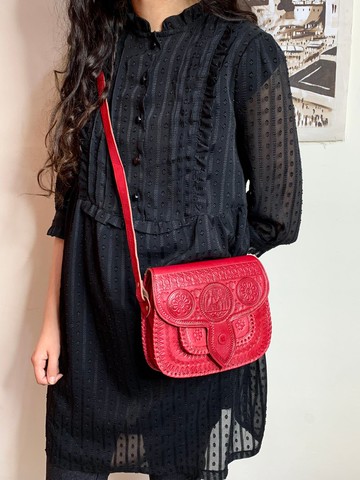 摩洛哥 罌粟花染 庫圖比亞拜毯紅駱駝包