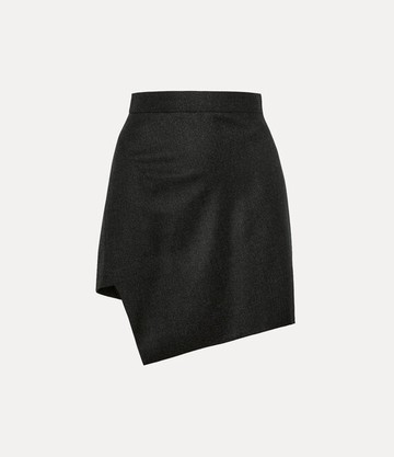 Vivienne Westwood Mini Infinity Skirt Metallic Brushed Wo. Charcoal 38 Women
