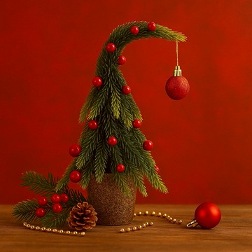 🎁交換禮物首選🎁【CW 可營生活選物】童話聖誕垂頭小樹桌上型擺飾｜聖誕樹/桌上型/交換禮物/裝飾/聖誕節｜聖誕節｜射手座生日快樂｜生日禮物｜送禮｜禮盒