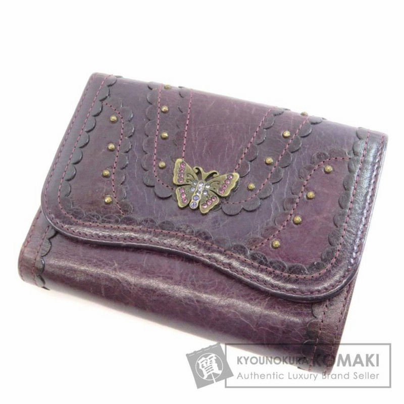 ANNA SUI アナスイ 蝶々モチーフ 二つ折り財布（小銭入れあり