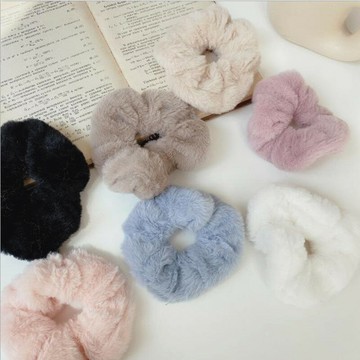 可愛仿兔絨發圈軟fufu的~柔軟溫暖毛茸茸發繩大腸圈頭繩發飾品女