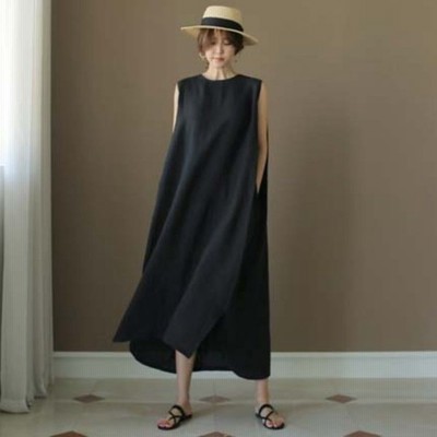 リネンノースリーブ マキシワンピース 通販 Lineポイント最大get Lineショッピング