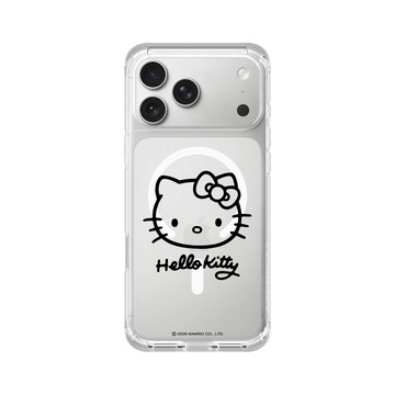 iPhone 17 Pro Max ClearX (MagSafe 兼容) 晶透白 - 三麗鷗-Hello Kitty - 簡約系列-線條大頭