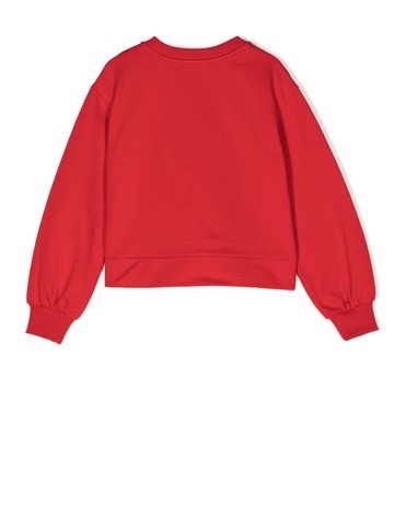 Moschino Kids - logo-print cotton sweatshirt - kids - Cotton - 8 - Red