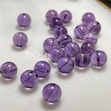 【Rich手作】7A 巴西 紫水晶 散珠 透亮 水晶圓珠/水晶散珠/材料珠/DIY/水晶 現貨在台 水晶材料 串珠材料